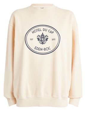 Sporty & Rich x Hotel du Cap Eden-Roc Crewneck Sweatshirt Cream Size XS